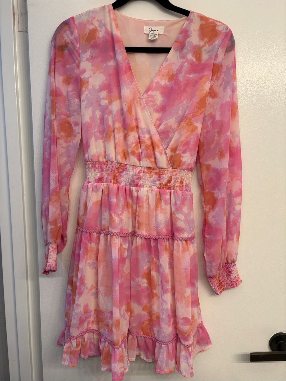 Jopna Pink & Orange Watercolor Mini Dress